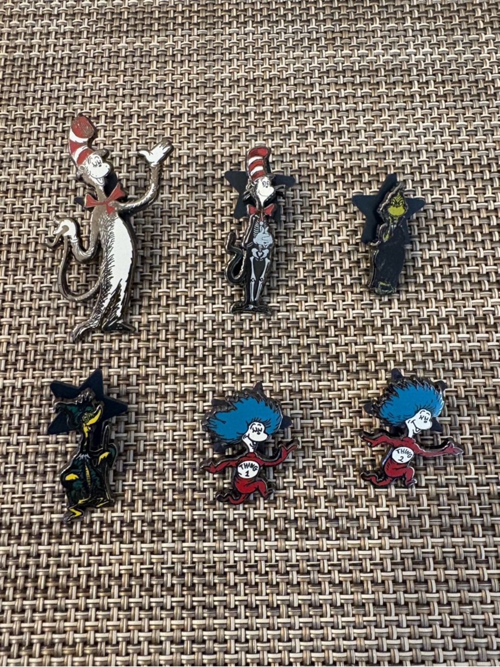 Dr. Seuss Character Enamel Pin Set — Cat in the Hat, Grinch, Thing 1 & Thing 2